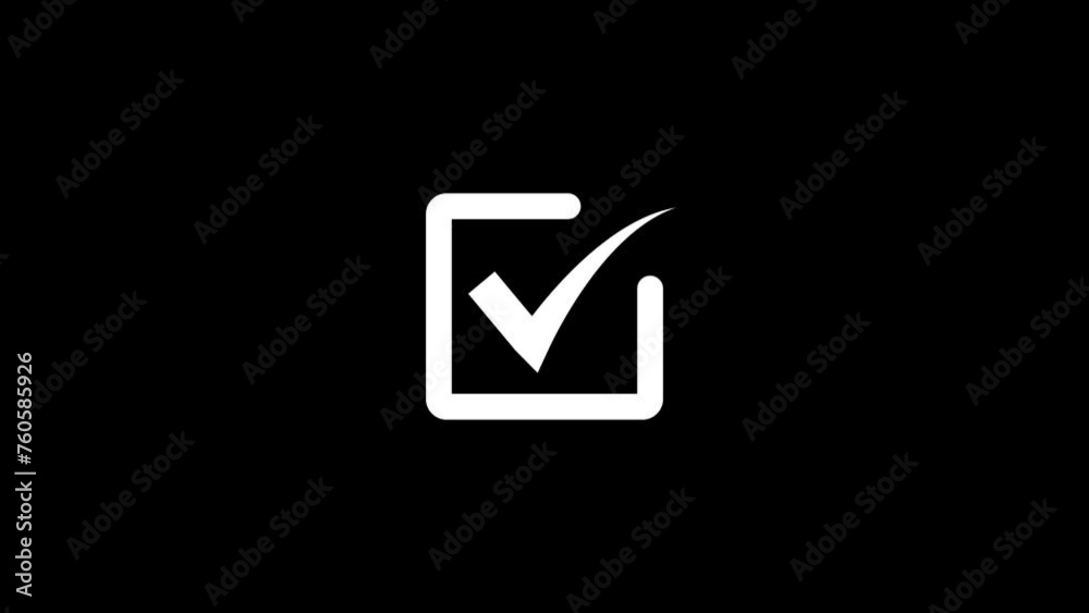 Simple Check mark icon, positive tick symbol of approved, success, confirm, correct concept animation background. k1_1083