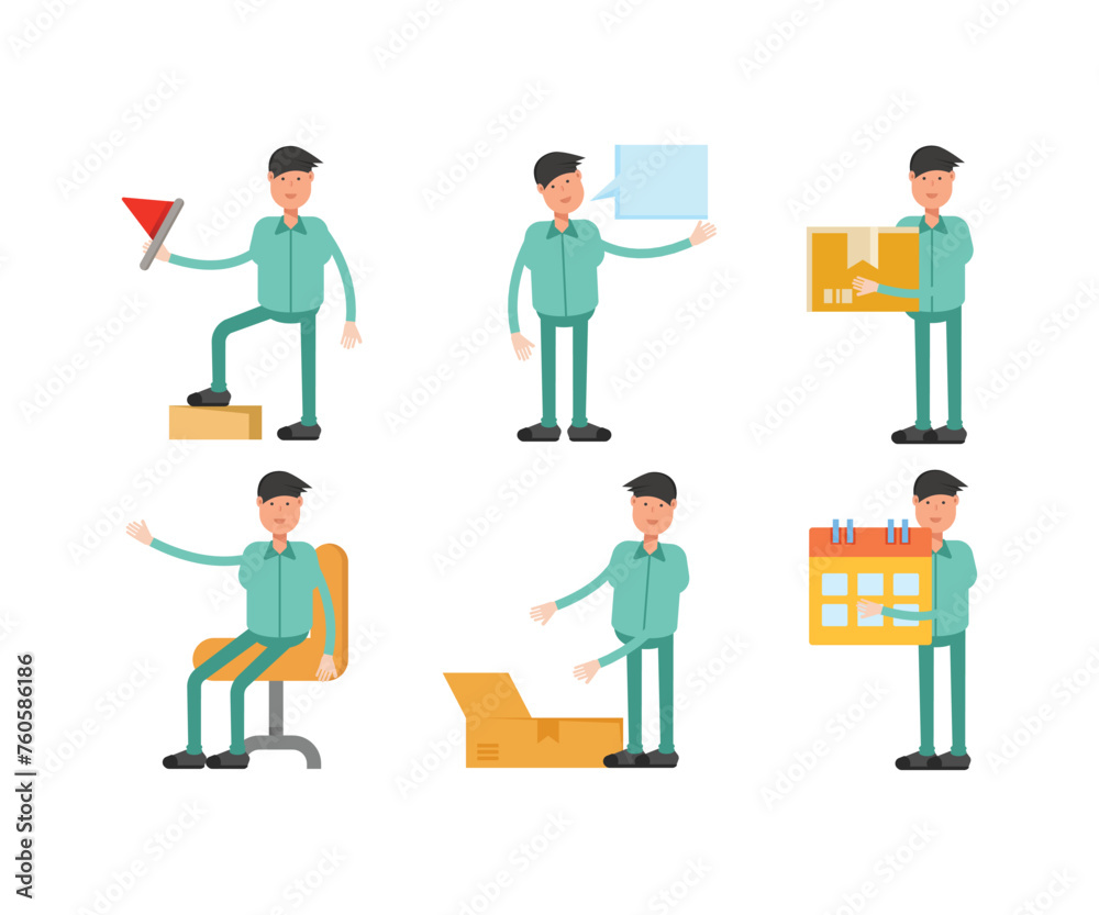 male characters in different poses vector set male characters in different poses vector set