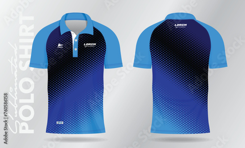 Canvas-taulu blue abstract polo shirt mockup template design for soccer jersey, football kit, sportswear