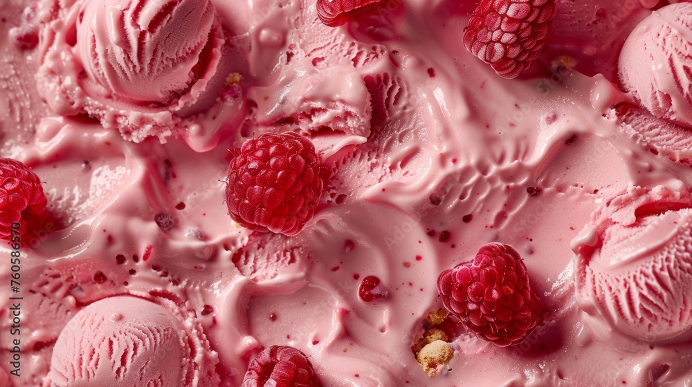 Raspberry ice cream image background Raspberry ice cream image background