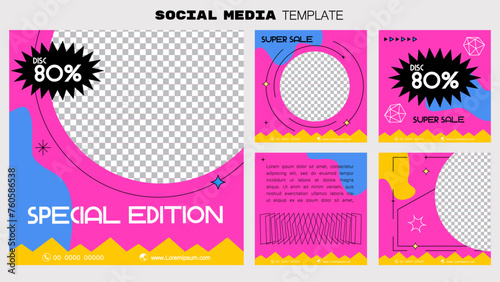 Social media post banner element sale promotion advertising. illustration vector. Modern and bright color design style. 
