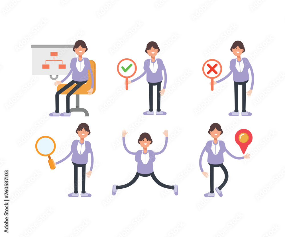 woman characters in different poses vector set woman characters in different poses vector set