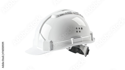 photograph of white safety helmet, Isolated on a transparent background.