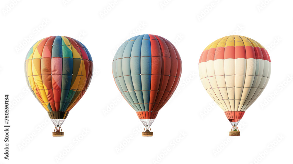 Naklejka premium Group hot air balloon, Isolated on a transparent background