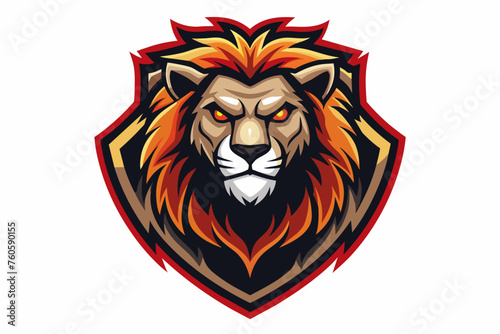 lion warrior holding sword e sport logo lion mas 