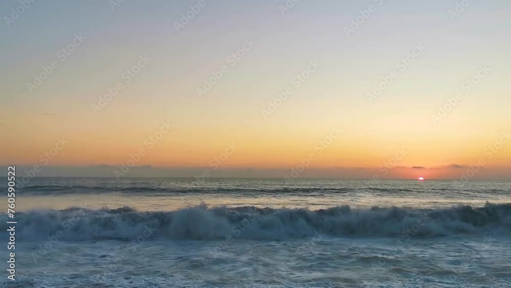 Colorful golden sunset big wave and beach Puerto Escondido Mexico. Colorful golden sunset big wave and beach Puerto Escondido Mexico.