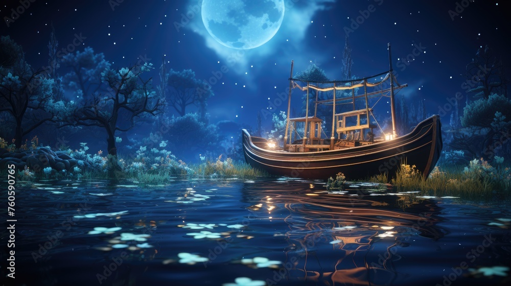 boat in the night
