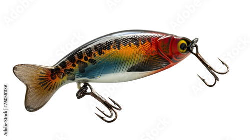 Fishing lure with hooks, Isolated on a transparent background. photo
