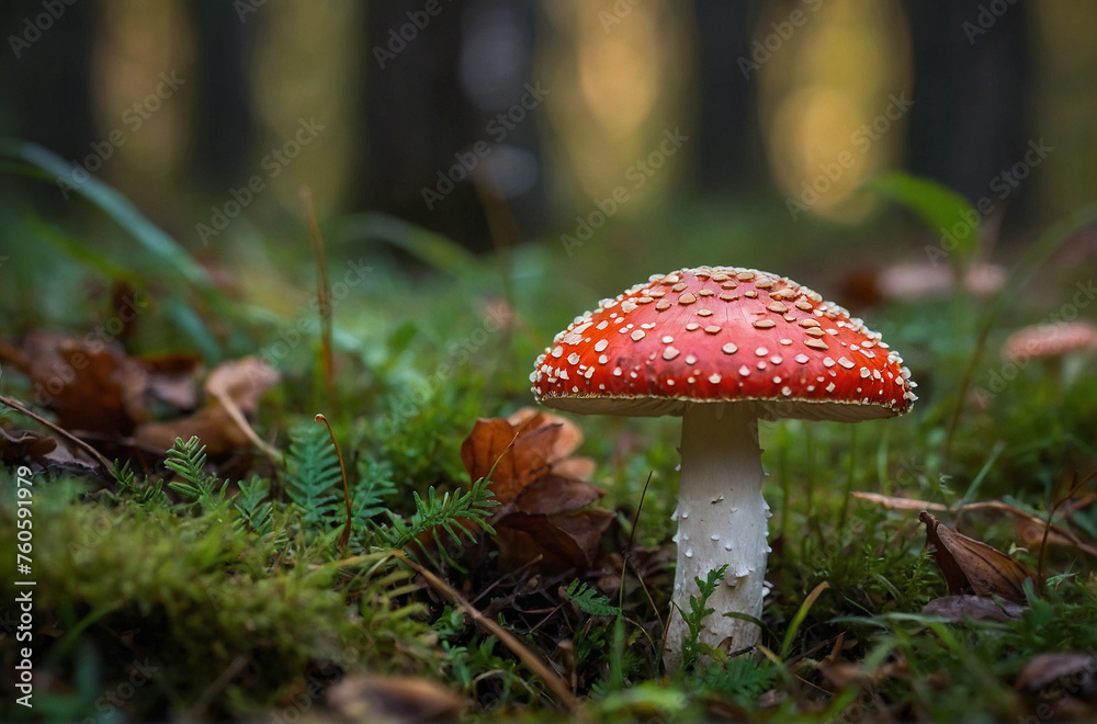 beautiful closeup of forest fly agaric mushrooms beautiful closeup of forest fly agaric mushrooms