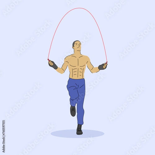 Free vector illustration skipping rope concept