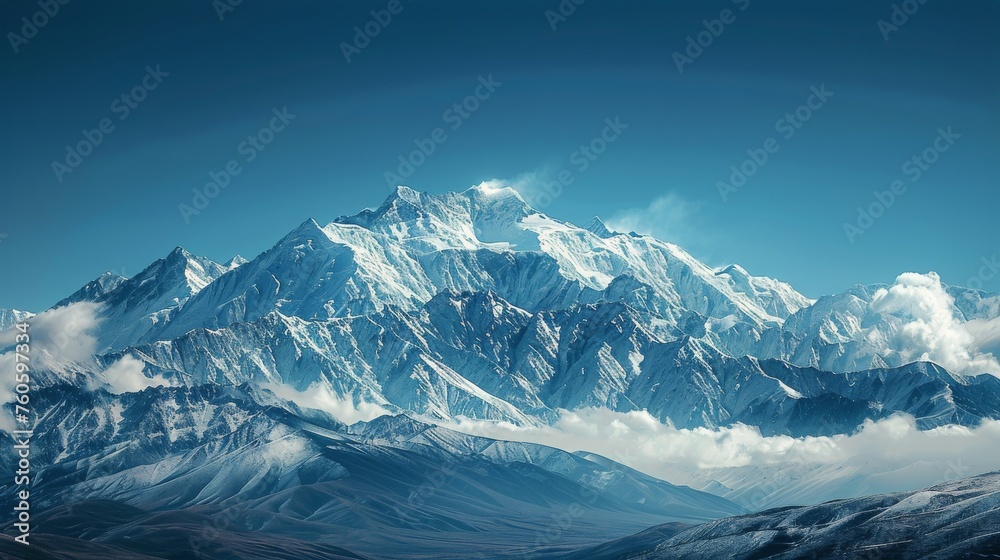 Panoramic View of Mountain Range From Summit