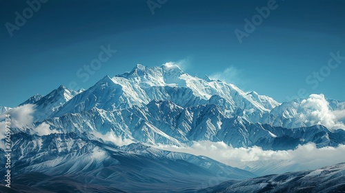 Panoramic View of Mountain Range From Summit © yganko