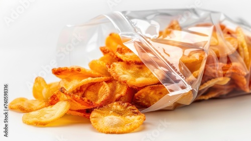 Close up of a bag of food on a table. Suitable for food and nutrition concepts