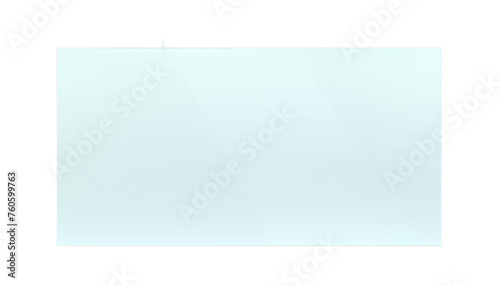 Rectagle transparent glass with a light blue tint, realistic plate. Acrylic or glass texture frame. Png © Nanotrillion