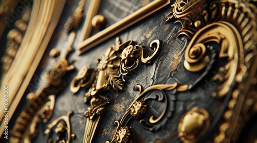 A close up of a clock on a wall. Suitable for time management concepts photo