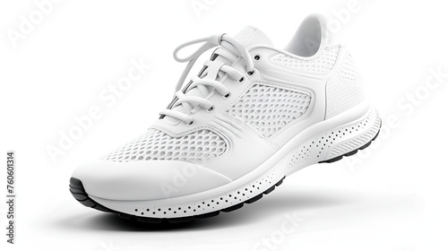 white running sneakers mockup on white background.. generative ai 