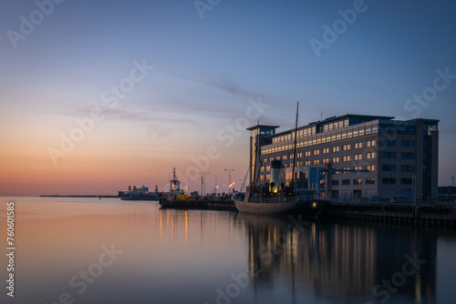 The coast in Malmo after sunset, blue hour
