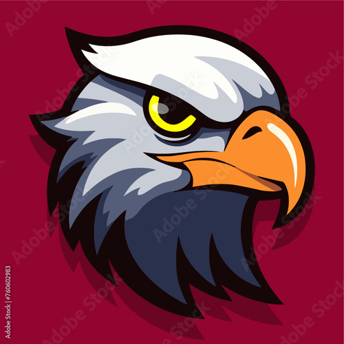 eagle head mascot flat vector...