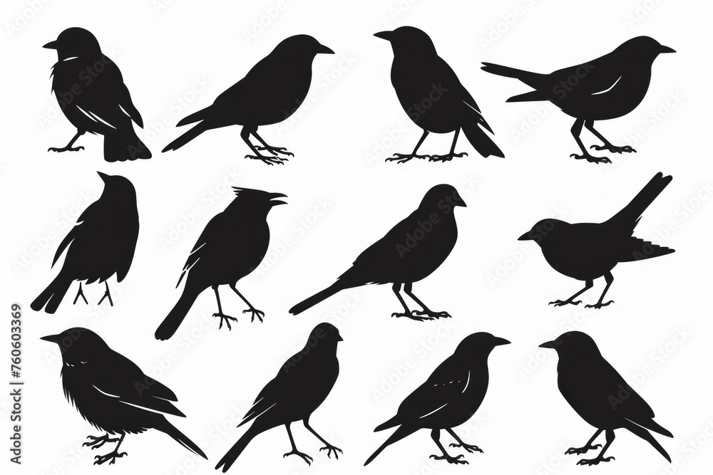 Obraz premium Group of birds sitting on top of each other. Suitable for nature and wildlife concepts