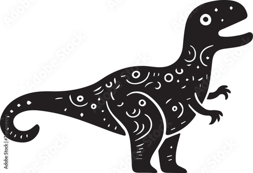 Fototapeta Naklejka Na Ścianę i Meble -  silhouettes of dinosaur , Icon of  dinosaur isolated on white background 