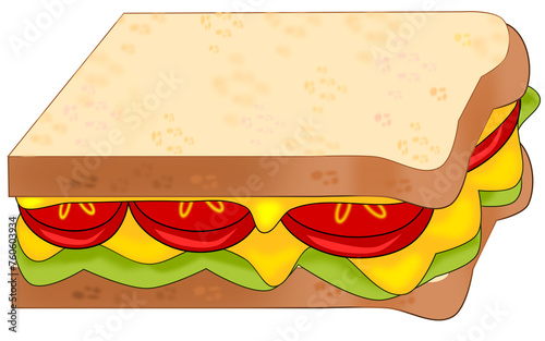 sandwich with cheese and tomato