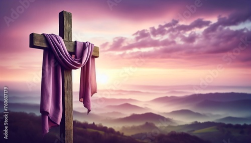 Good Friday Holiday Cross. Crucifixion of Jesus Christ Background. photo