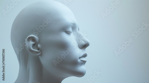 Detailed shot of a mannequin's head, suitable for fashion and retail concepts © Ева Поликарпова