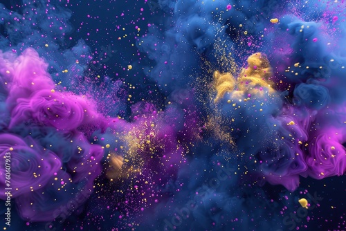 Vibrant explosion of colorful particles background © Simone