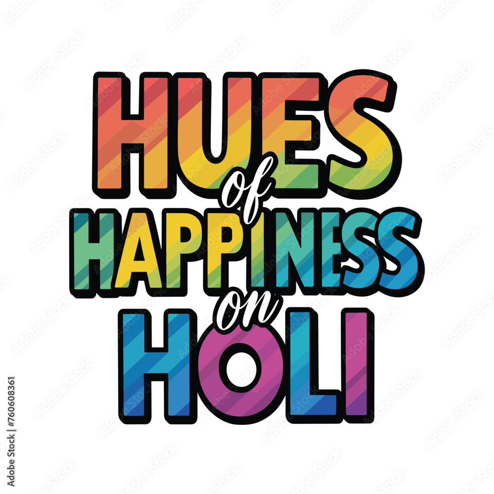 Obraz premium Holi festival t-shirt design template. Holi day lettering. Happy Holi typography