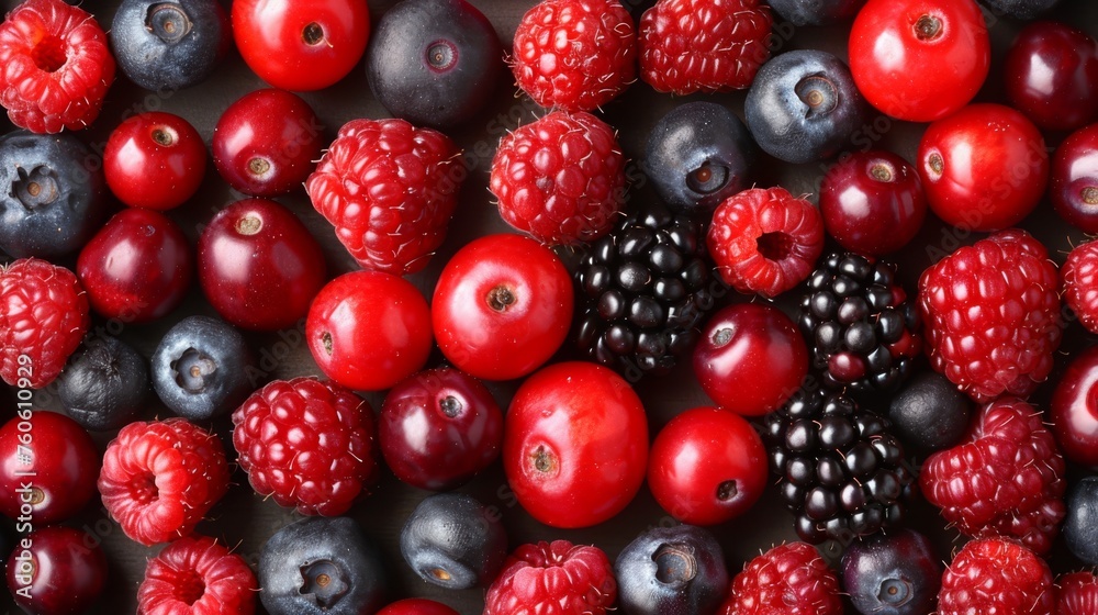 berries, raspberries, and blueberries are arranged in the shape of a circle on a white surface. berries, raspberries, and blueberries are arranged in the shape of a circle on a white surface.