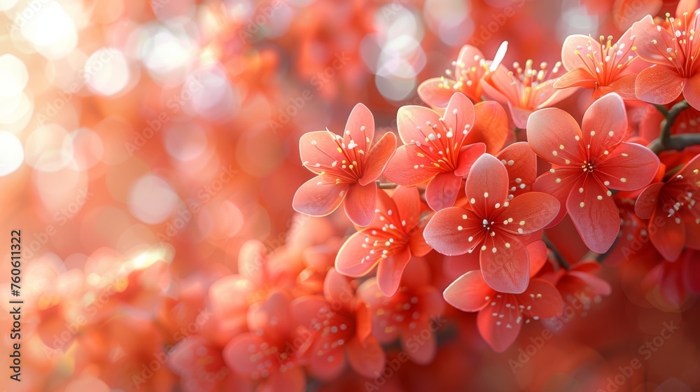 a close up of a bunch of flowers on a branch with water droplets on the petals and a blurry background. a close up of a bunch of flowers on a branch with water droplets on the petals and a blurry background.