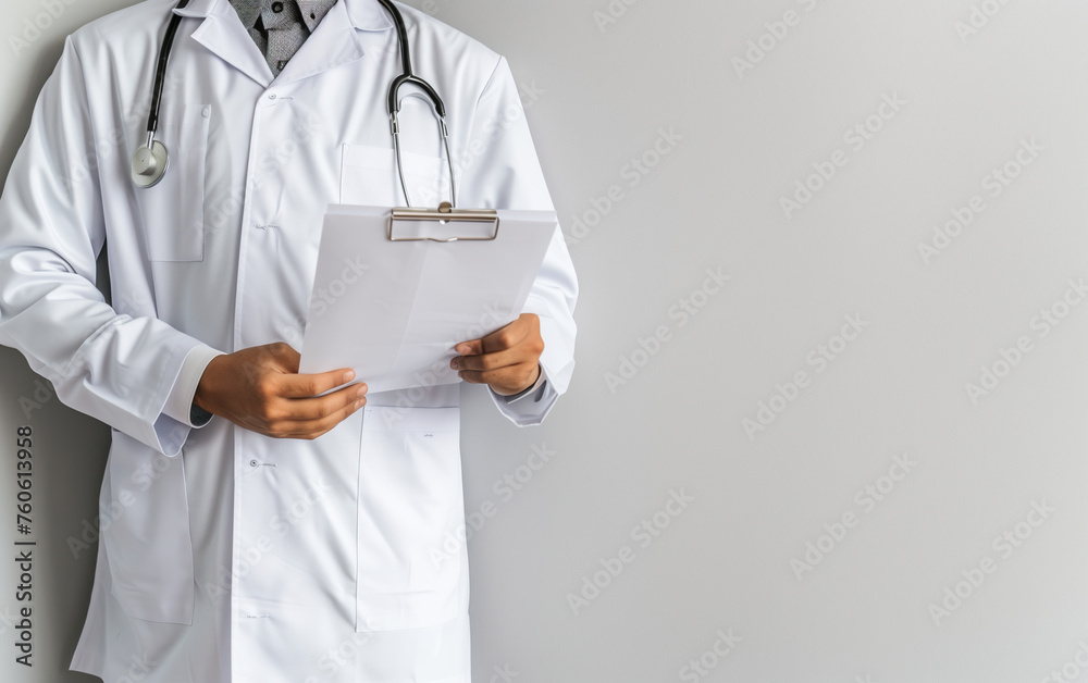 Male doctor holding folder,created with Generative AI tecnology. Male doctor holding folder,created with Generative AI tecnology.