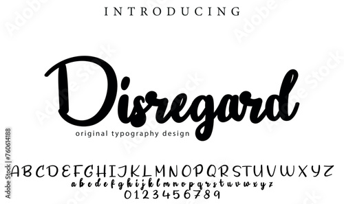 Disregard Font Stylish brush painted an uppercase vector letters, alphabet, typeface
