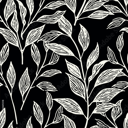 Vector seamless pattern. Modern repeating floral texture. Fancy print with stylized flowers. Can be used as swatch for illustrator.