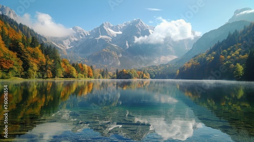 Lake With Mountains in the Background