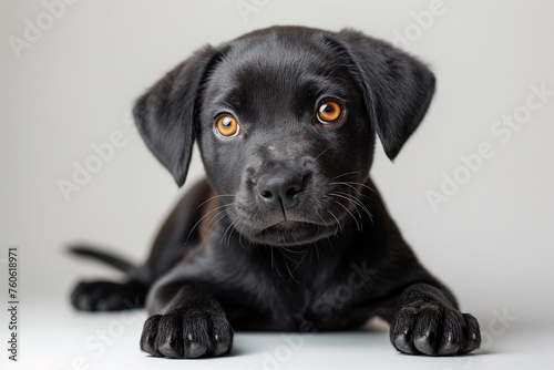 A cute puppy with big eyes and a round face