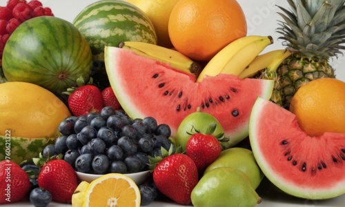 fruit abundance of variety of fresh fruits