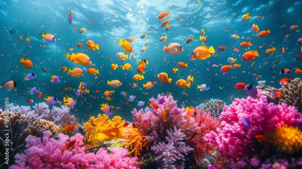 Colorful Coral Reef at Underwater Depths