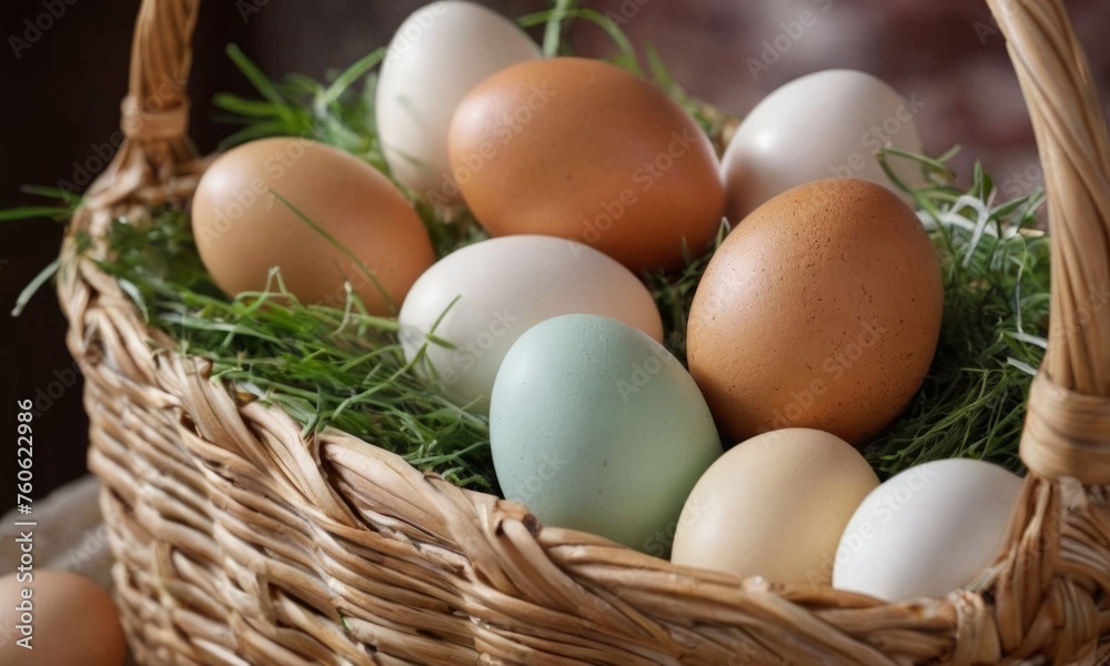 eggs in a basket concept postcard eggs in a basket concept postcard