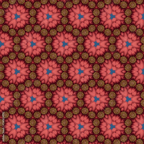 Abstract flower pattern. Seamless meadow flowers pattern. red simple flower silhouettes seamless pattern. rough strokes. Seamless vector pattern with chamomiles.