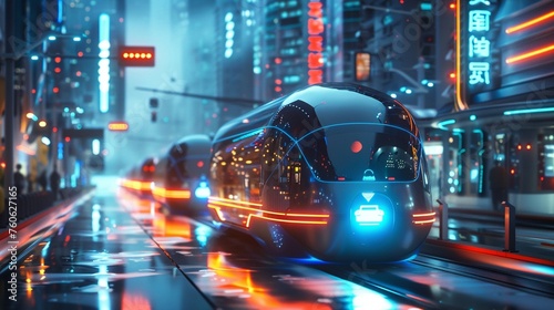 Futuristic city transport management system powered by AI © WARIT_S