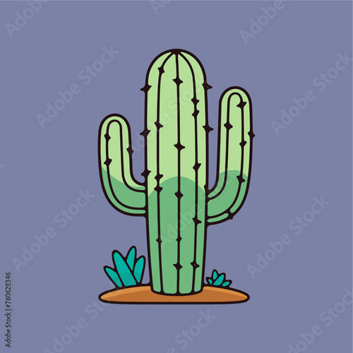 saguaro cactus plant icon vec...