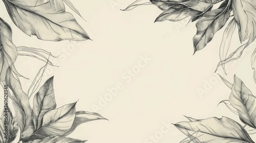 Detailed black and white illustration of botanical elements. Suitable for nature-themed designs