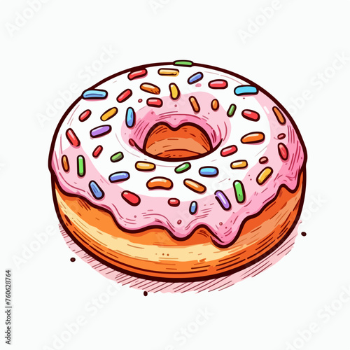 donut with sprinkles illustration isolated vector