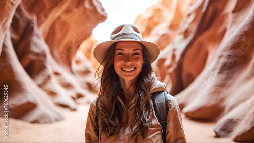 Portrait of tourist in the canyon