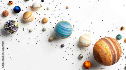 planets on white background 