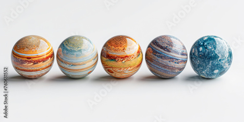 Solar system. Elements planets on white background with free place for editing 