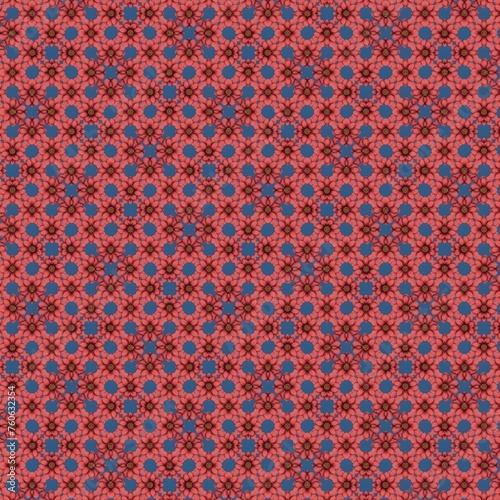 Abstract flower pattern. Seamless meadow flowers pattern. red simple flower silhouettes seamless pattern. rough strokes. Seamless vector pattern with chamomiles.