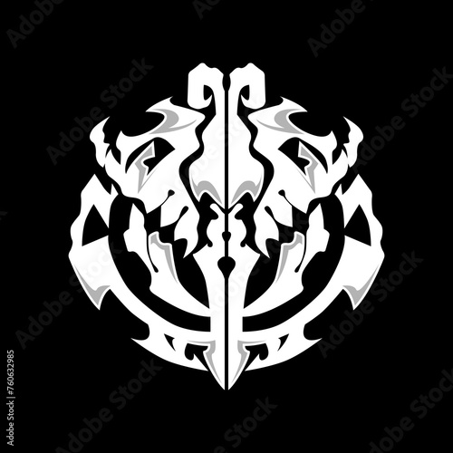 abstract logo design vector cool fierce illustration.