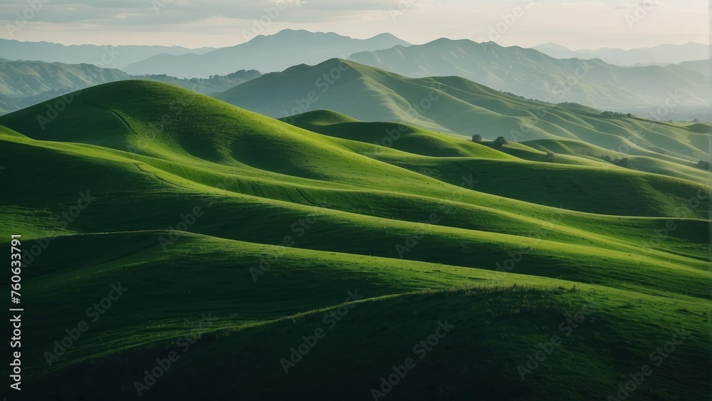Verdant Summit Vista An abstract wallpaper background illustration design depicting lush green hills and majestic mountains, offering a serene and captivating landscape view Verdant Summit Vista An abstract wallpaper background illustration design depicting lush green hills and majestic mountains, offering a serene and captivating landscape view